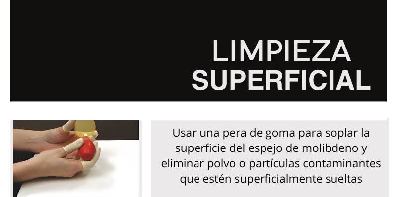 Limpieza superficial Espejo Molibdeno CO2 